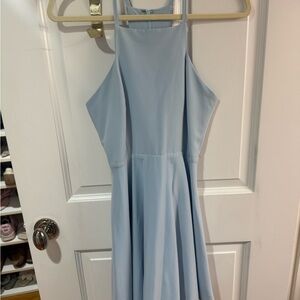 Lulu's Light Blue Backless Dress